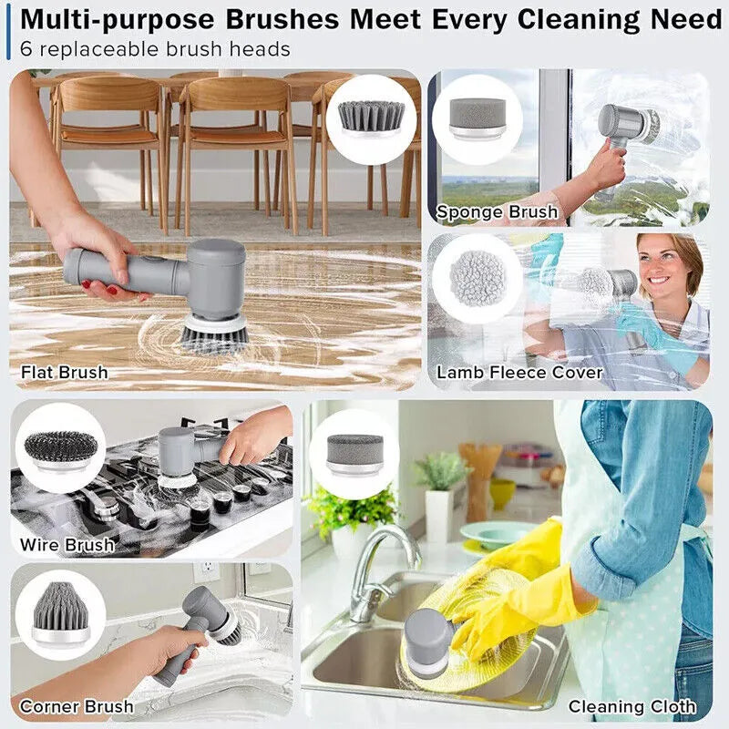 SwiftScrub 8-in-1 Electric Spin Scrubber